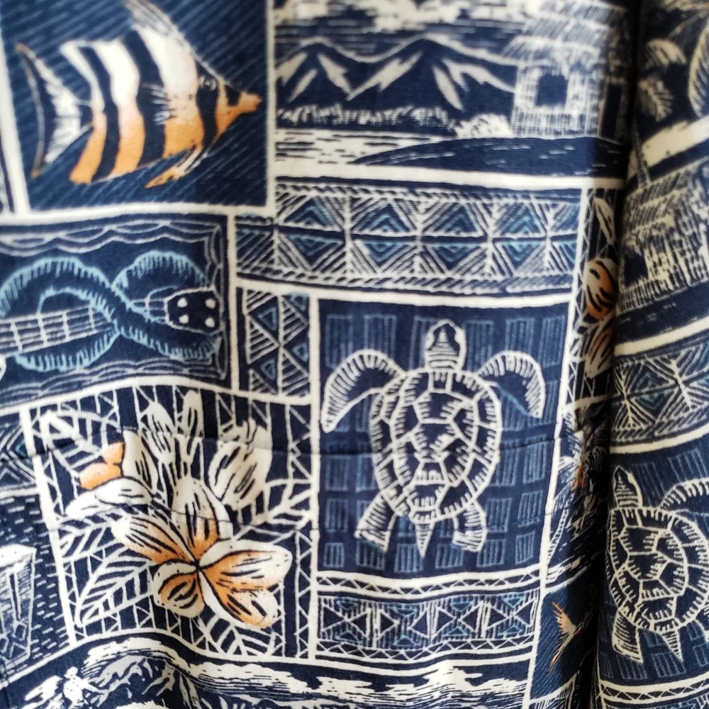 Pacific Legend Hawaii Short Sleeve Short Sleeve Button Down Shirt Made in USA - Picture 3 of 5